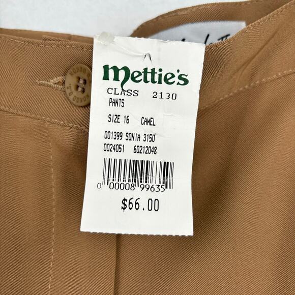 Mondo II Sonia High Rise Trouser Pants Pleated Stretch Knit Camel Size 16 - Picture 10 of 12